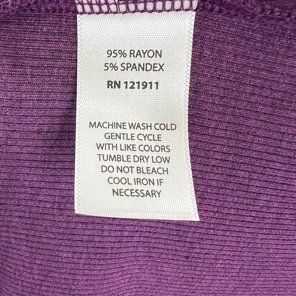 LNA Purple Amethyst Long Sleeve Cold Shoulder Asymmetric Farina Top Size XL NEW - Picture 11 of 11